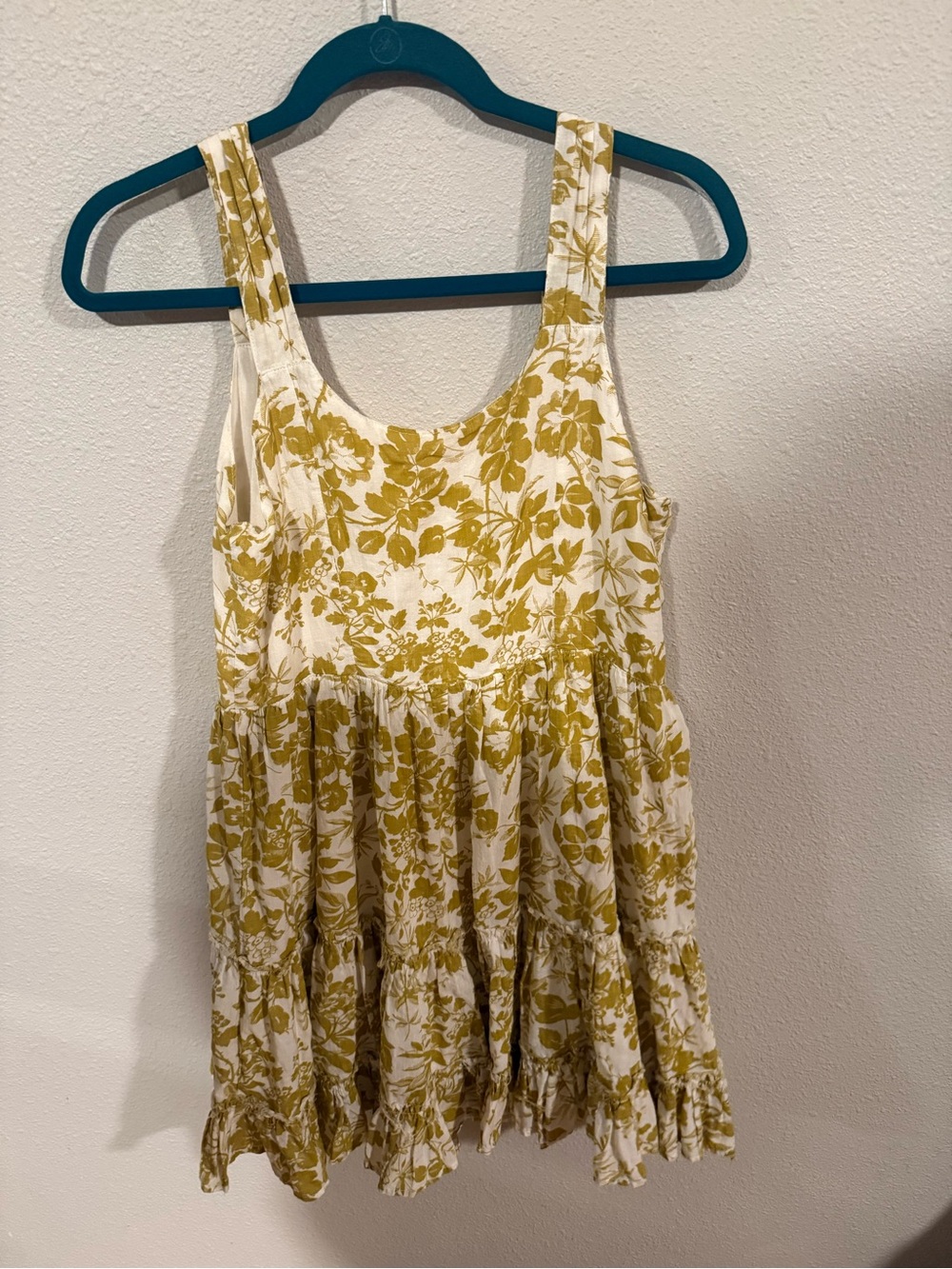 KORI AMERICA MUSTARD YELLOW FLORAL PRINT DRESS MEDIUM - Picture 5 of 5